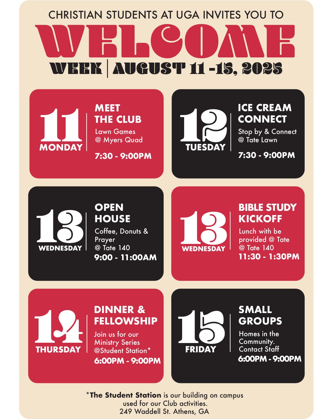 Welcome Week 2025 — Event Flyer