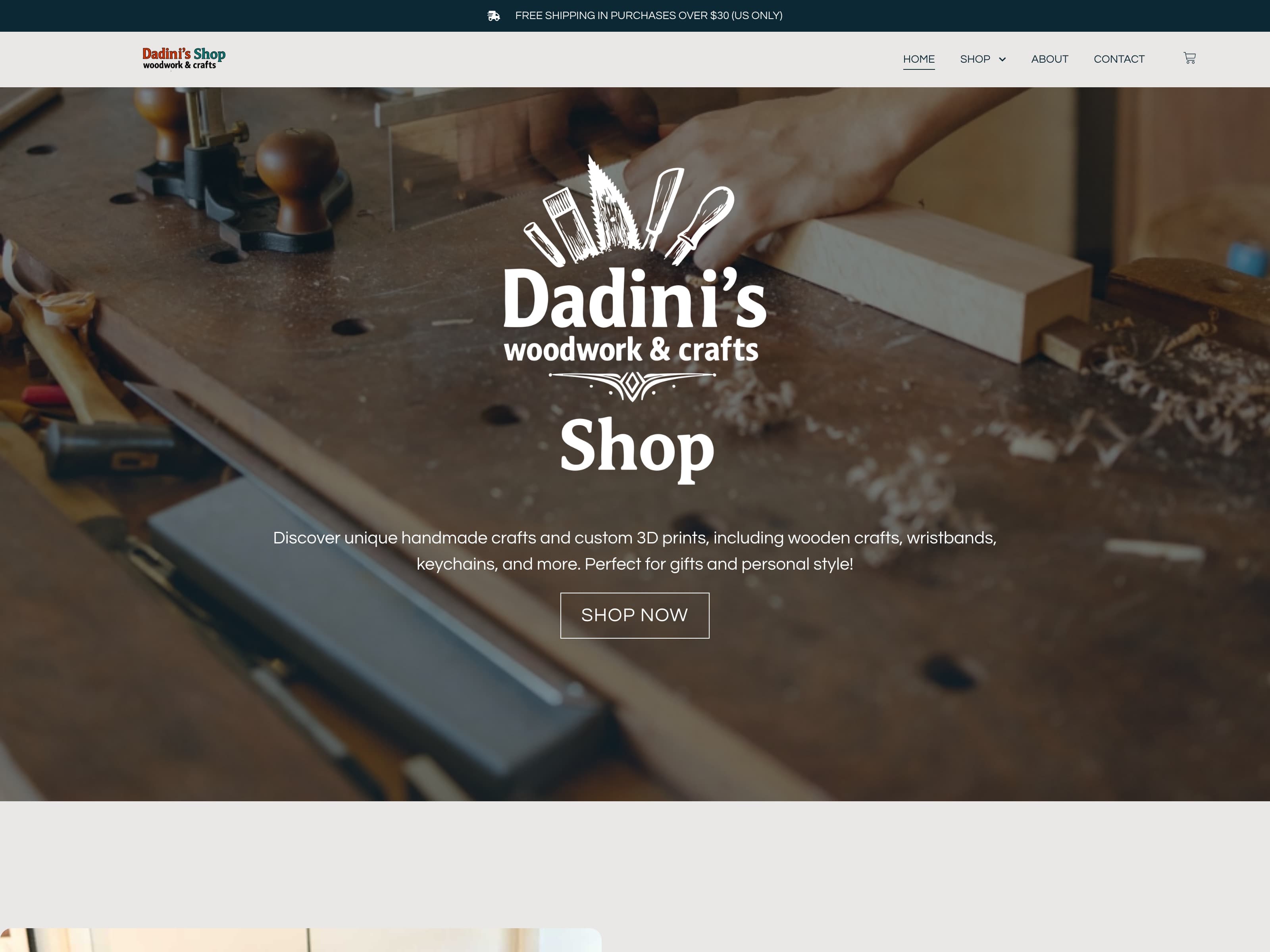 Dadini Shop — live website screenshot